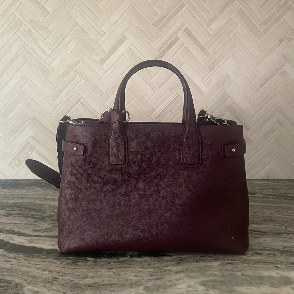 Burberry Medium Banner Purse Burgundy - Picture 2 of 5